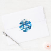 Sticker Rond Aquarelle bleu art abstrait (Enveloppe)