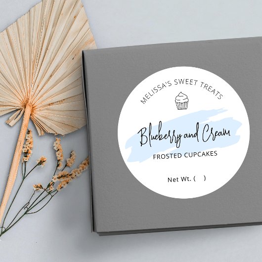 Sticker Rond Aquarelle bleu clair Alimentation boulangerie