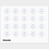 Sticker Rond Aquarelle bleu clair Bow ruban Baby shower garçon (Feuille)