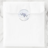 Sticker Rond Aquarelle bleu clair mignonne Mariage floral (Sac)