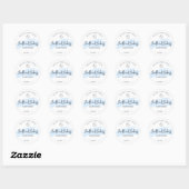 Sticker Rond Aquarelle bleu clair moderne Cookies Emballage (Feuille)