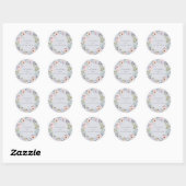 Sticker Rond Aquarelle bleu et Rose | MARIAGE (Feuille)
