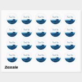 Sticker Rond Aquarelle bleu marine foncé minimale (Feuille)