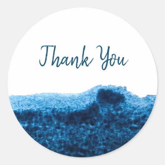 Sticker Rond Aquarelle bleu marine foncé minimale (Devant)