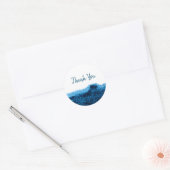 Sticker Rond Aquarelle bleu marine foncé minimale (Enveloppe)