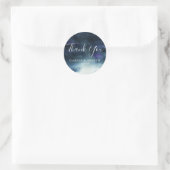 Sticker Rond Aquarelle bleu marine moderne | MERCI (Sac)