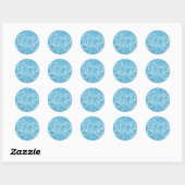 Sticker Rond Aquarelle Bleu Papillon Aquarelle (Feuille)