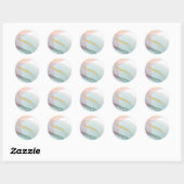 Sticker Rond Aquarelle bleu rose or (Feuille)
