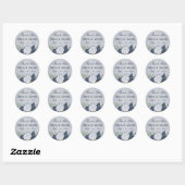 Sticker Rond Aquarelle bleu rustique (Feuille)