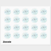 Sticker Rond Aquarelle bleu x Bat mitzvah or (Feuille)