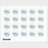 Sticker Rond Aquarelle bleue (Feuille)