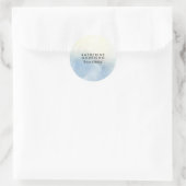 Sticker Rond Aquarelle bleue (Sac)