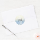 Sticker Rond Aquarelle bleue (Enveloppe)