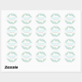 Sticker Rond Aquarelle bleue Donuts Baby Sprinkle Merci (Feuille)