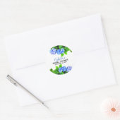 Sticker Rond Aquarelle bleue Hydrangeas Fête des mariées floral (Enveloppe)