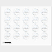 Sticker Rond Aquarelle bleue Or Garçon Christening Baptême (Feuille)