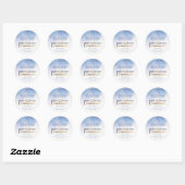 Sticker Rond Aquarelle bleue Premier Merci de communion (Feuille)