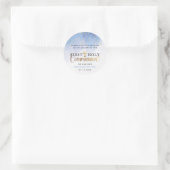 Sticker Rond Aquarelle bleue Premier Merci de communion (Sac)