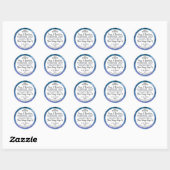 Sticker Rond Aquarelle bleue Soap artisanal Typographie moderne (Feuille)