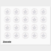 Sticker Rond Aquarelle bleue Texte L'aventure commence Mariage (Feuille)
