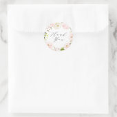 Sticker Rond Aquarelle Blush et Merci blanc (Sac)