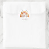 Sticker Rond Aquarelle Boho Arc-en-ciel Premier anniversaire (Sac)