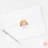 Sticker Rond Aquarelle Boho Arc-en-ciel Premier anniversaire (Enveloppe)