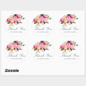 Sticker Rond Aquarelle Boho Chic Mariage Floral Merci (Feuille)