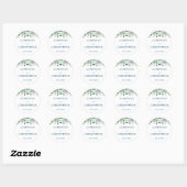 Sticker Rond Aquarelle Boho Floral Mariage géométrique (Feuille)