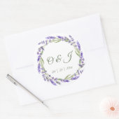 Sticker Rond Aquarelle Boho Lavender Mariage (Enveloppe)