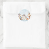 Sticker Rond Aquarelle Boho Ours Rustique Animaux Baby shower (Sac)