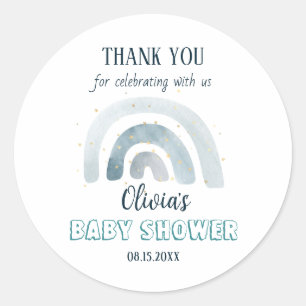 Sticker Rond Aquarelle Boho Rainbow Baby shower