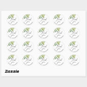 Sticker Rond Aquarelle bois fermentation script mariage merci (Feuille)