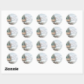 Sticker Rond Aquarelle Bois Forêt Baby shower Doe (Feuille)