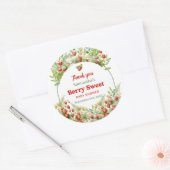 Sticker Rond Aquarelle Bois fraise Berry Sweet (Enveloppe)
