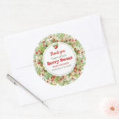 Sticker Rond Aquarelle Bois fraise Berry Sweet (Enveloppe)