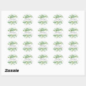 Sticker Rond Aquarelle bois verdure mariage merci (Feuille)