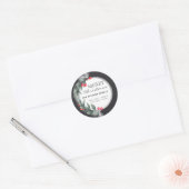 Sticker Rond Aquarelle botanique hiver (Enveloppe)