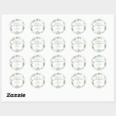 Sticker Rond Aquarelle botanique neutre pour le baby shower (Feuille)
