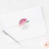 Sticker Rond Aquarelle botanique rose Mariage floral (Enveloppe)