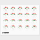 Sticker Rond Aquarelle botanique tropicale Mariage floral (Feuille)