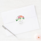 Sticker Rond Aquarelle botanique tropicale Mariage floral (Enveloppe)