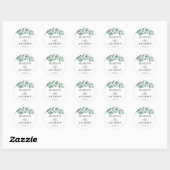 Sticker Rond Aquarelle botanique Verdure Eucalyptus (Feuille)
