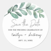 Sticker Rond Aquarelle botanique Verdure Eucalyptus (Devant)