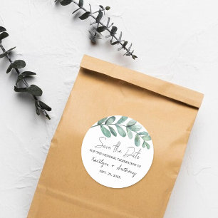 Sticker Rond Aquarelle botanique Verdure Eucalyptus