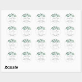 Sticker Rond Aquarelle botanique Vert Eucalyptus Classic R (Feuille)