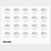 Sticker Rond Aquarelle botanique Vert Eucalyptus Classic R (Feuille)