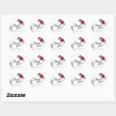 Sticker Rond Aquarelle Bourgogne Floral Mariage moderne (Feuille)