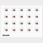 Sticker Rond Aquarelle Bourgogne Flore Mariage B (Feuille)