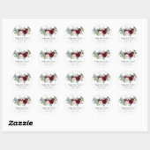 Sticker Rond Aquarelle Bourgogne Flore Mariage B (Feuille)
